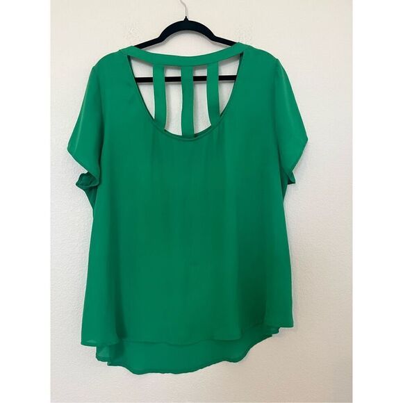 Torrid Abbey Georgette Cage Back Blouse - Picture 5 of 5